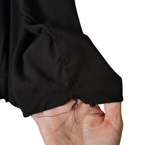 Moda Cache Womens Black Mexican Embroidered Artisan Peasant Open Front Top Large - Picture 9 of 11